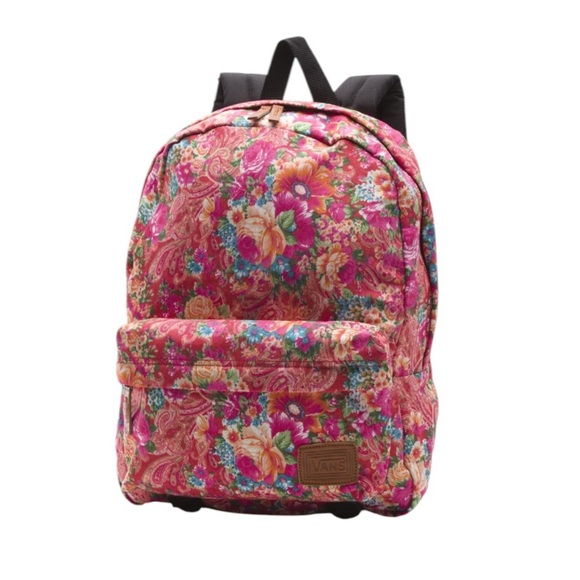 Vans Floral Backpack with Front Pocket Organizer Pink - Picture 2 of 12